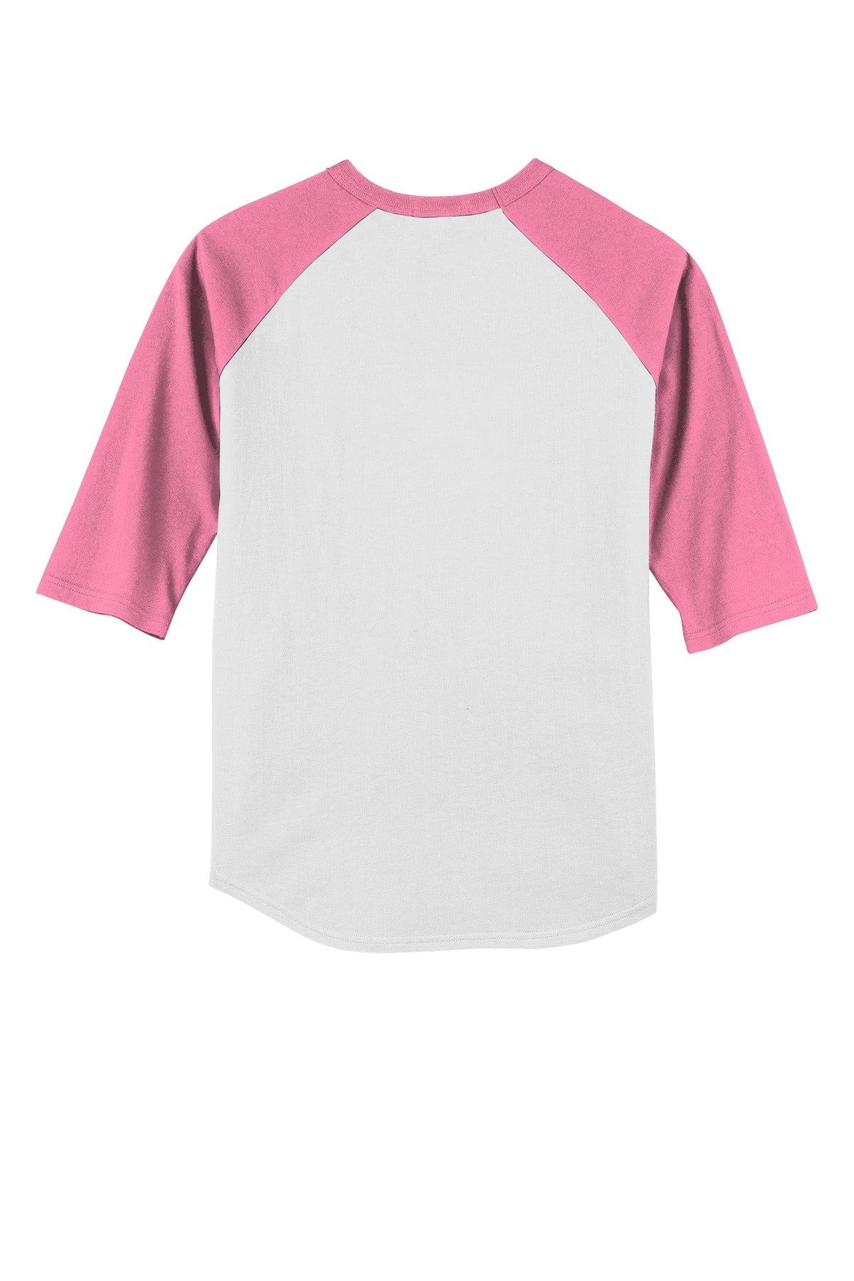 Sport-Tek Youth Colorblock Raglan Jersey - White/ Bright Pink