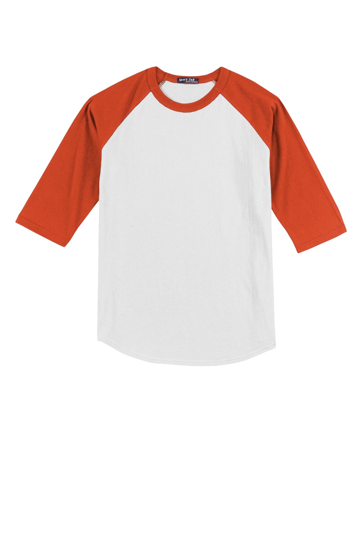 Sport-Tek Youth Colorblock Raglan Jersey - White/ Deep Orange