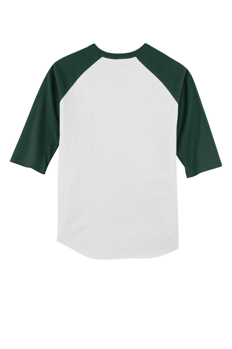 Sport-Tek Youth Colorblock Raglan Jersey - White/ Forest