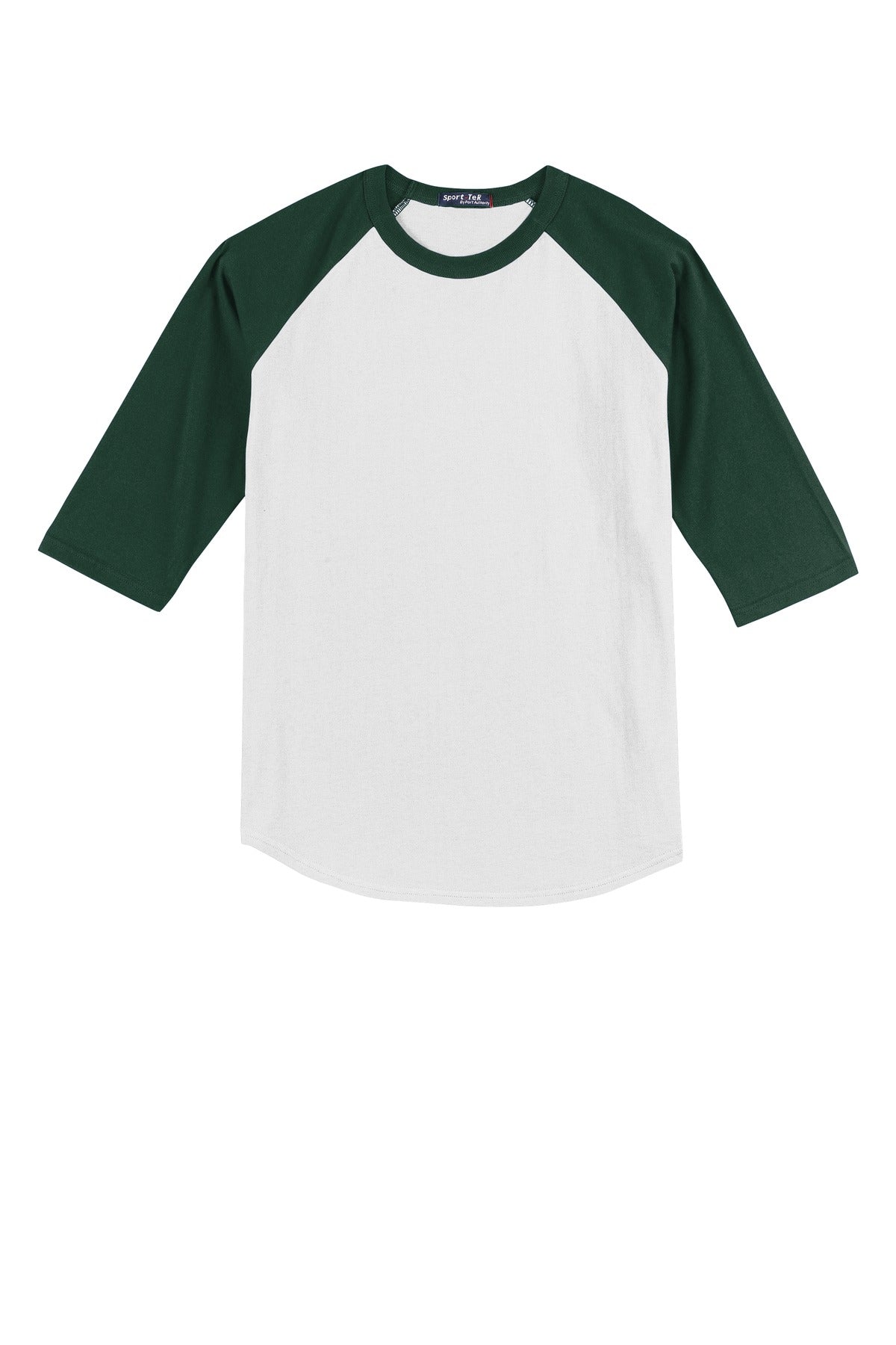 Sport-Tek Youth Colorblock Raglan Jersey - White/ Forest