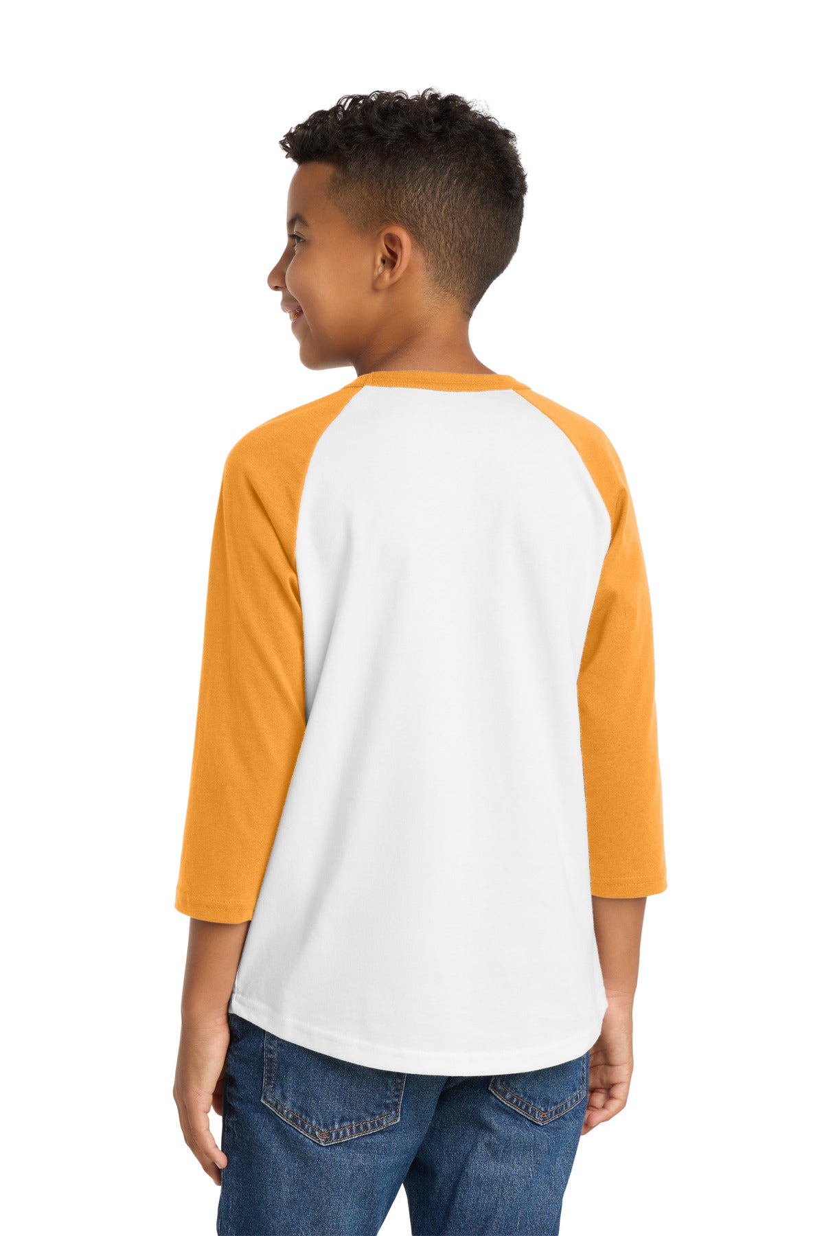 Sport-Tek Youth Colorblock Raglan Jersey - White/ Gold