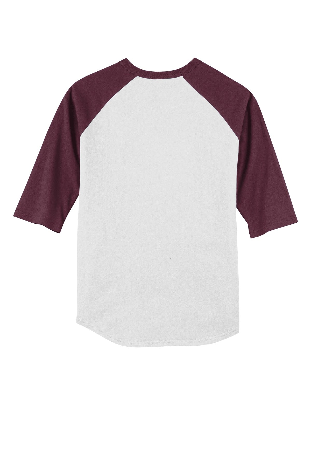 Sport-Tek Youth Colorblock Raglan Jersey - White/ Maroon