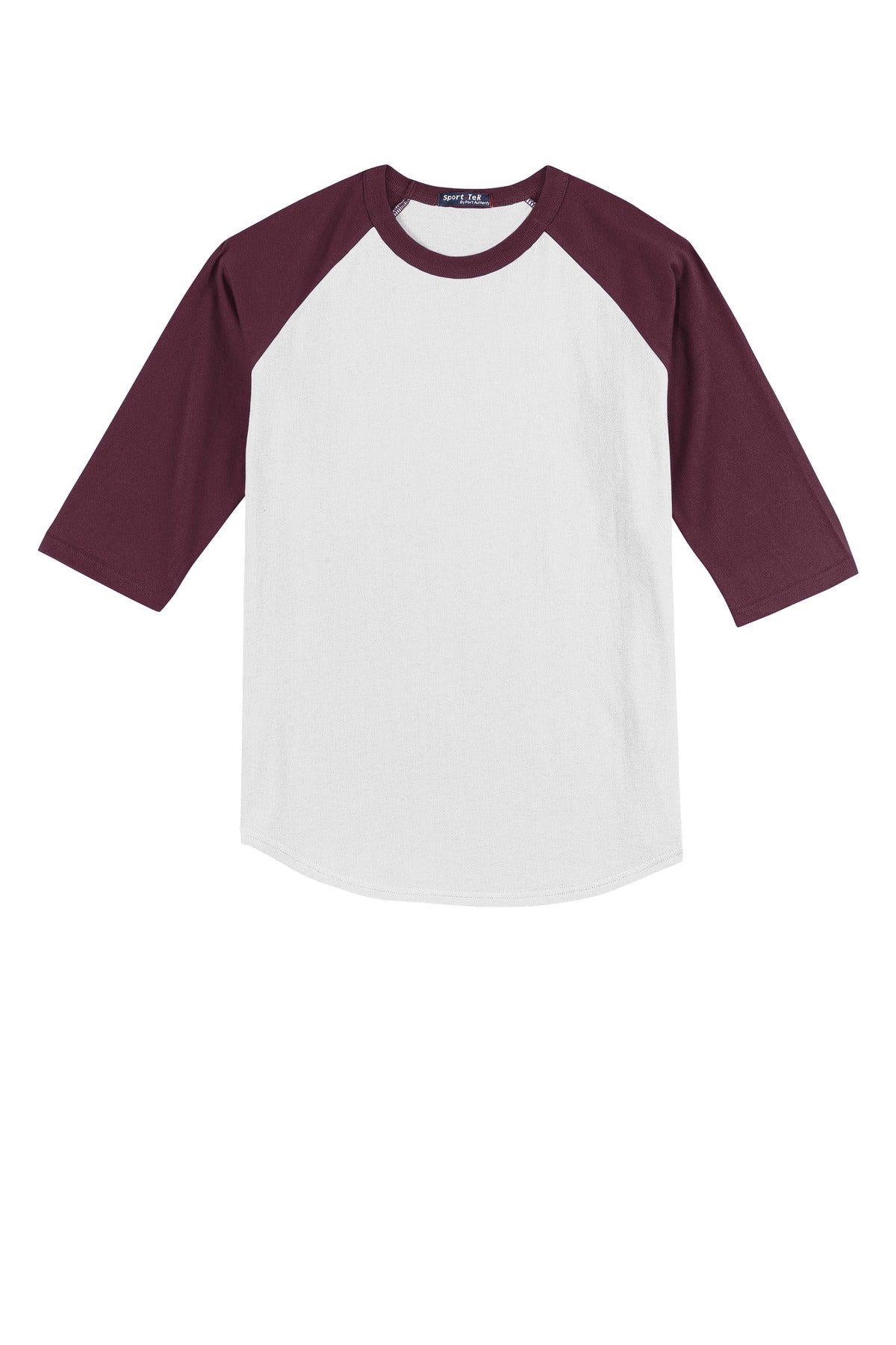 Sport-Tek Youth Colorblock Raglan Jersey - White/ Maroon