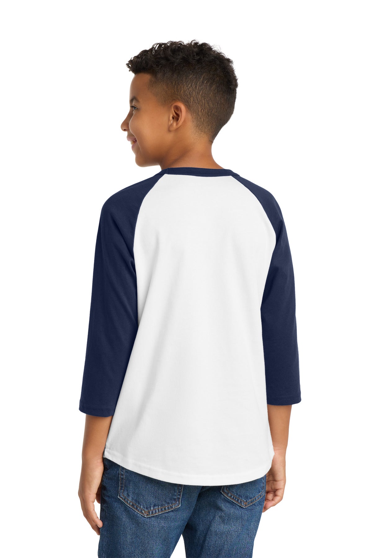 Sport-Tek Youth Colorblock Raglan Jersey - White/ Navy