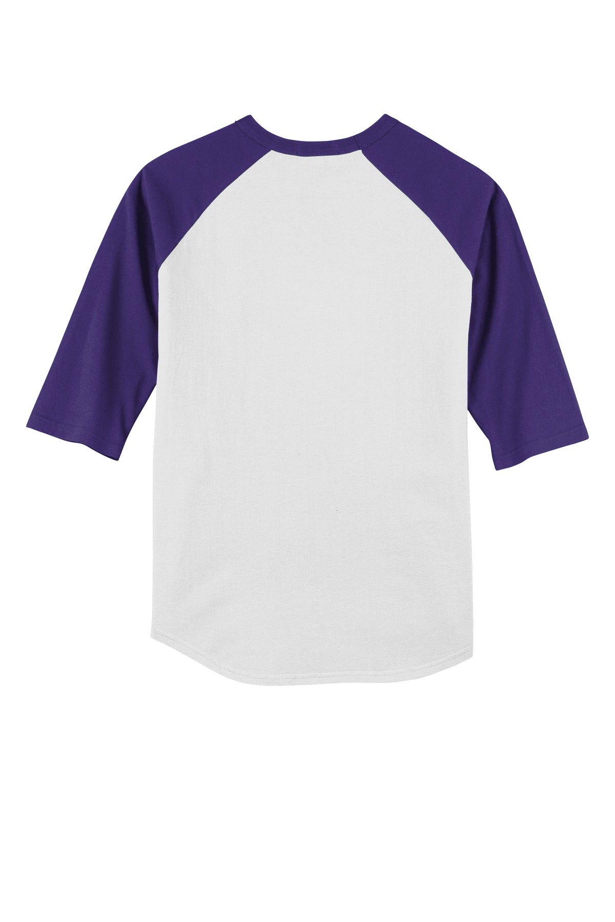 Sport-Tek Youth Colorblock Raglan Jersey - White/ Purple