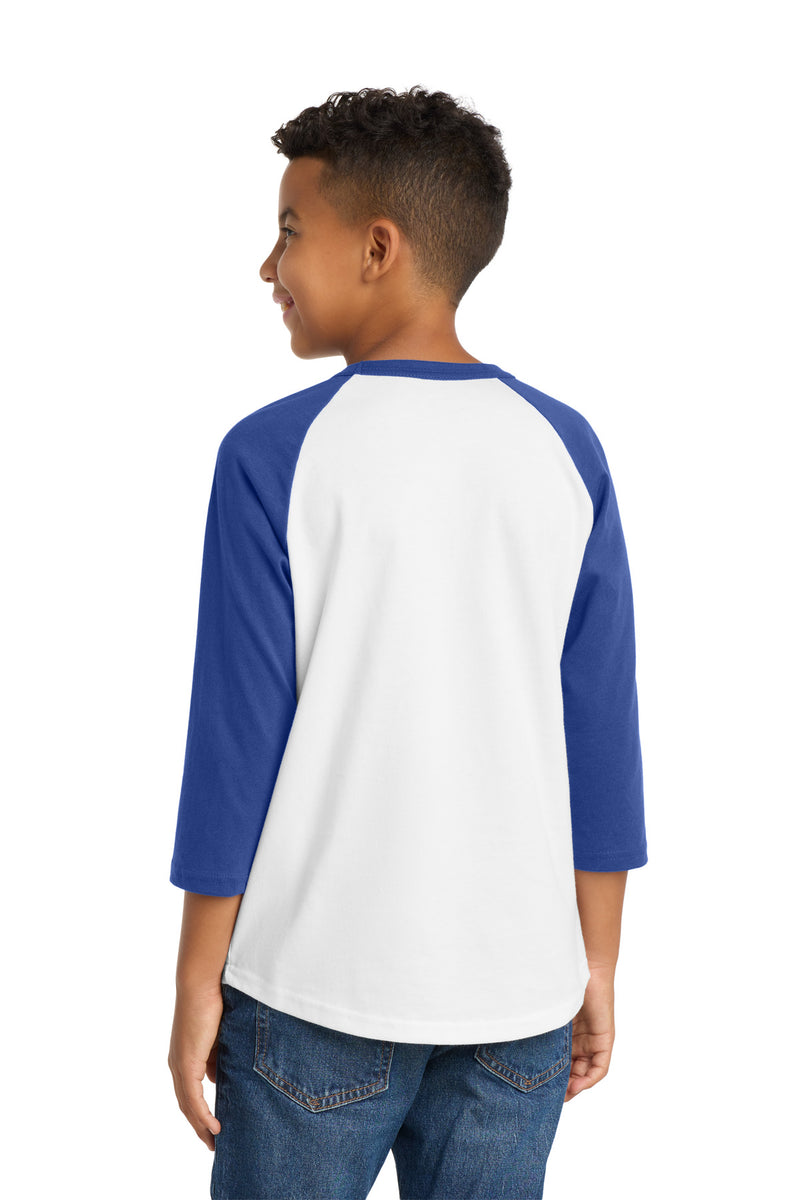 Sport-Tek Youth Colorblock Raglan Jersey - White/ Royal