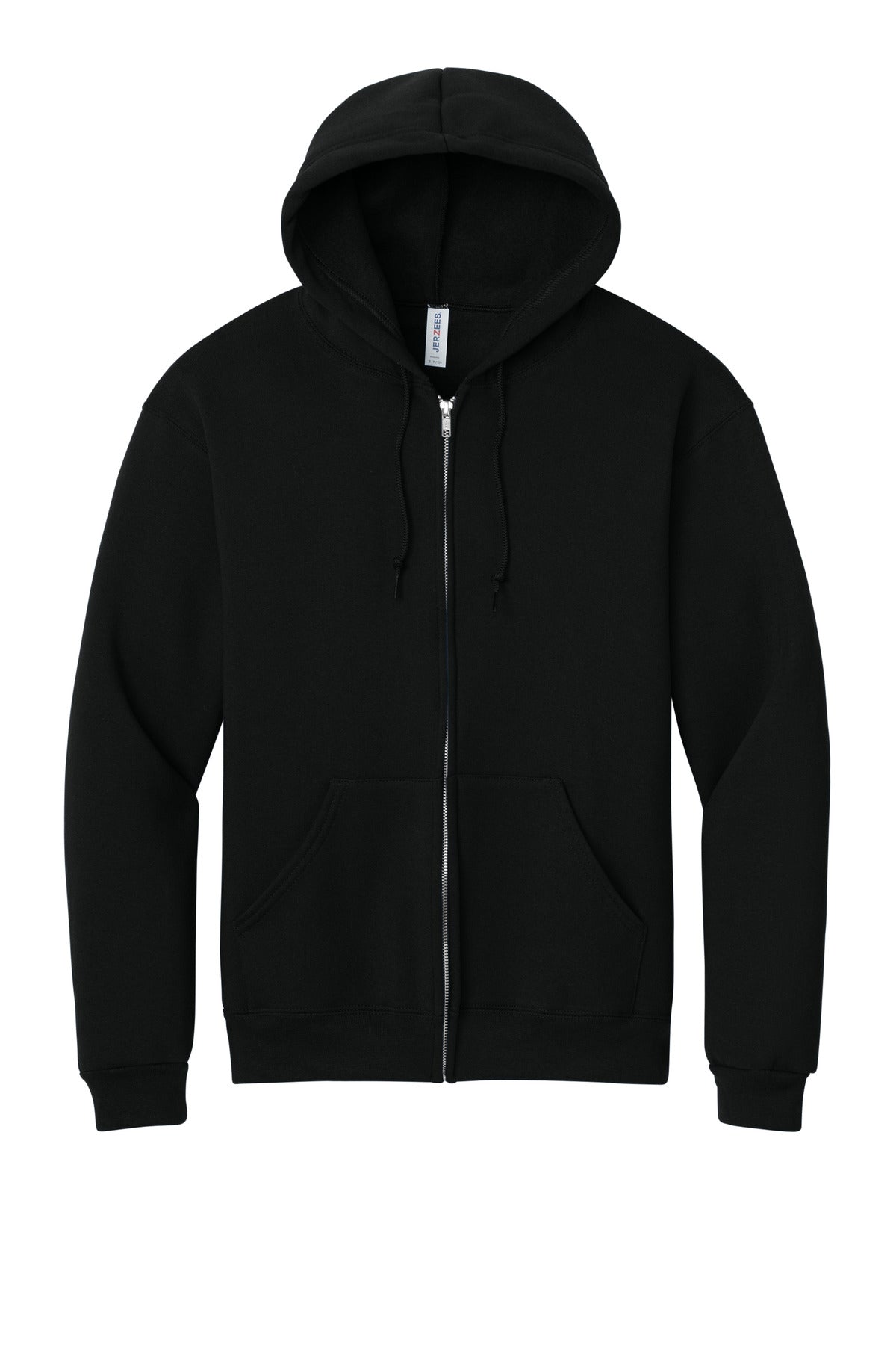 Jerzees Rugged Unisex Full-Zip Hooded Sweatshirt - Black Ink