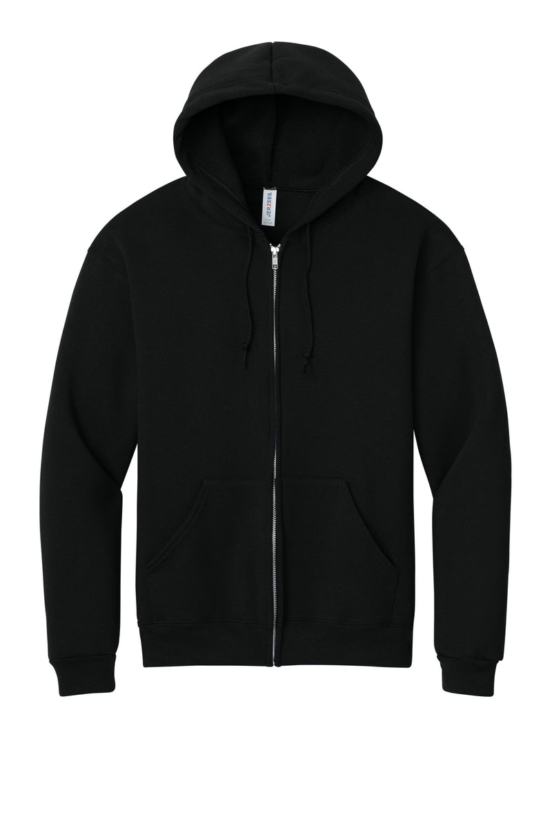 Jerzees Rugged Unisex Full-Zip Hooded Sweatshirt - Black Ink