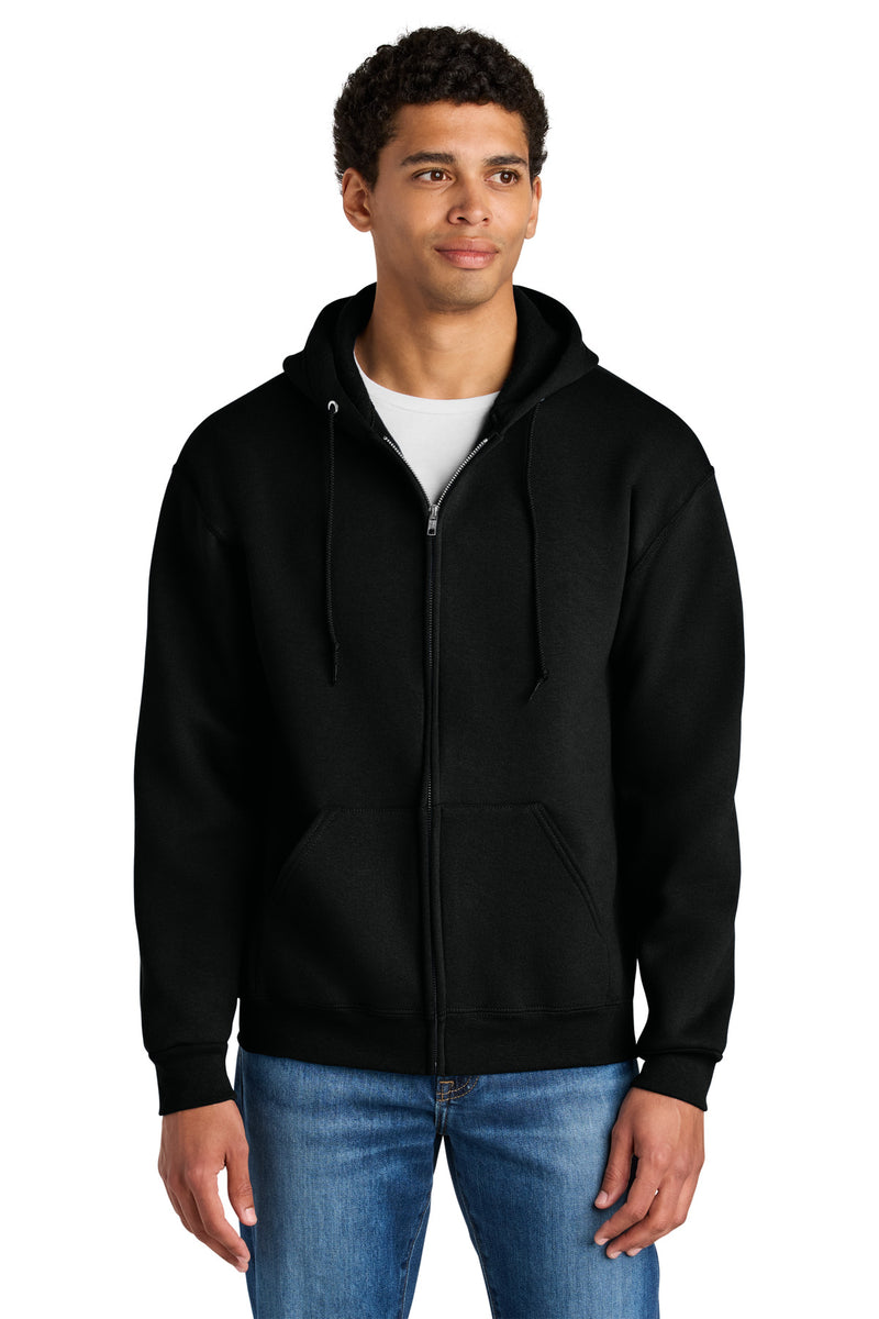 Jerzees Rugged Unisex Full-Zip Hooded Sweatshirt - Black Ink