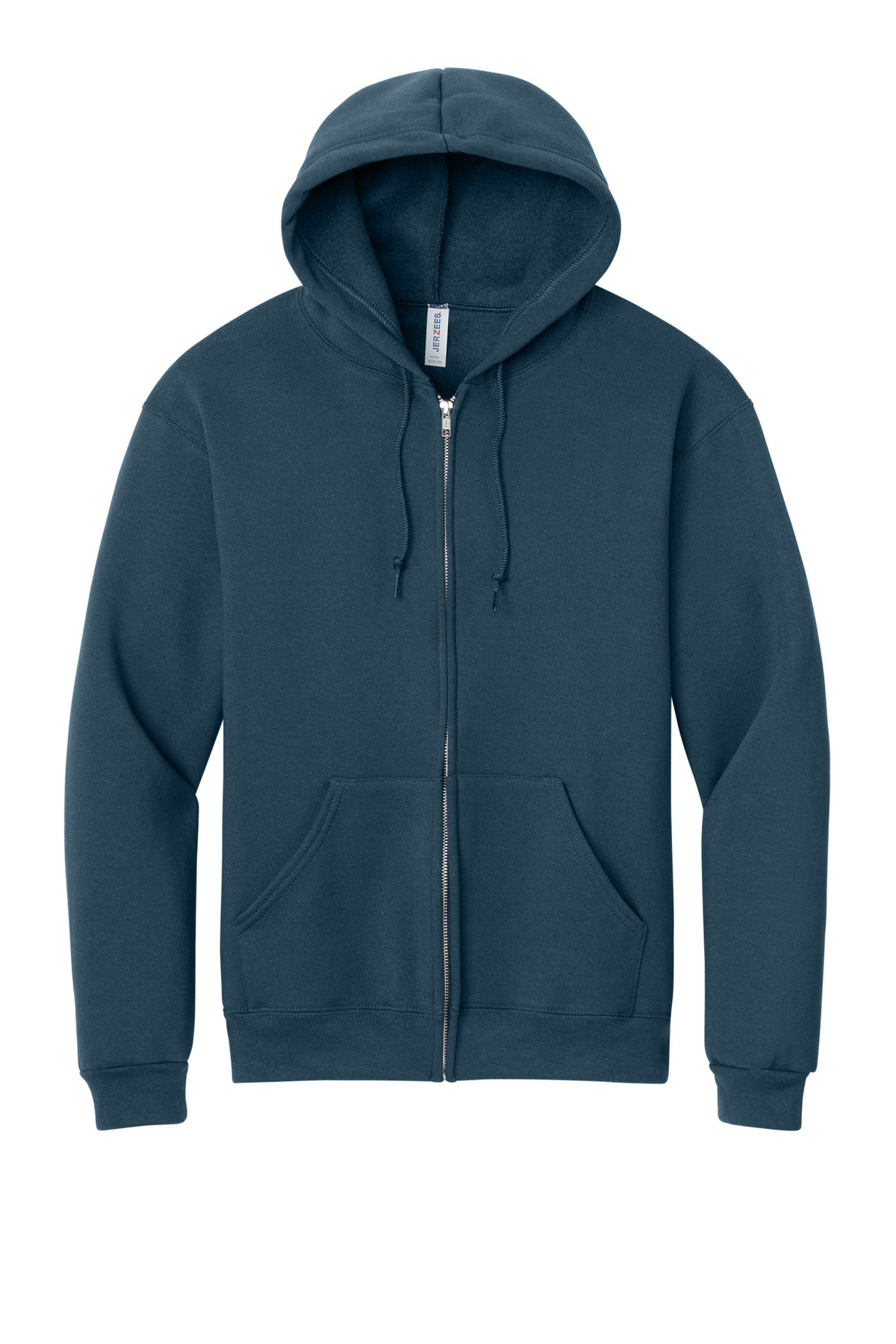 Jerzees Rugged Unisex Full-Zip Hooded Sweatshirt - Washed Navy
